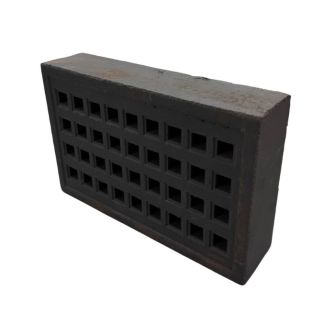 9 x 6 inch blue clay air brick side angle view with square hole design for wall and subfloor ventilation