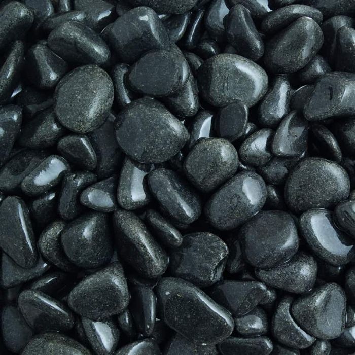 Black polished pebbles bulk bag deals