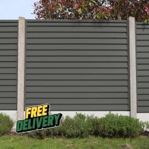 Metal Fencing | Dark Grey 5ft x 6ft Panel Kit