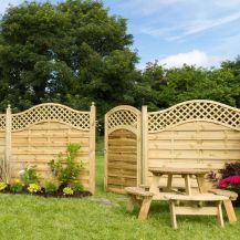 Omega Fence Panel with Lattice Trellis