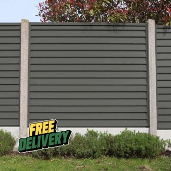 Metal Fencing | Dark Grey 5ft x 6ft Panel Kit