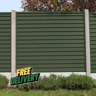 Metal Fencing | Olive Green 5ft x 6ft Panel Kit