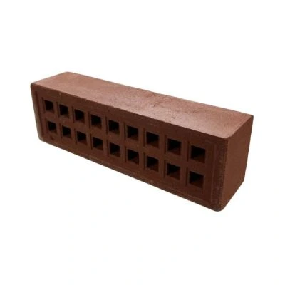 9 x 3 inch red clay air brick side angle view with square hole design for wall and subfloor ventilation