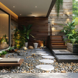 Front garden ideas with stones