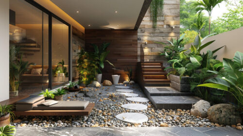 Front garden ideas with stones