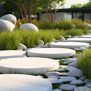 White stone landscaping ideas